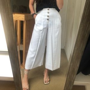 Zara worn once white flowy trouser